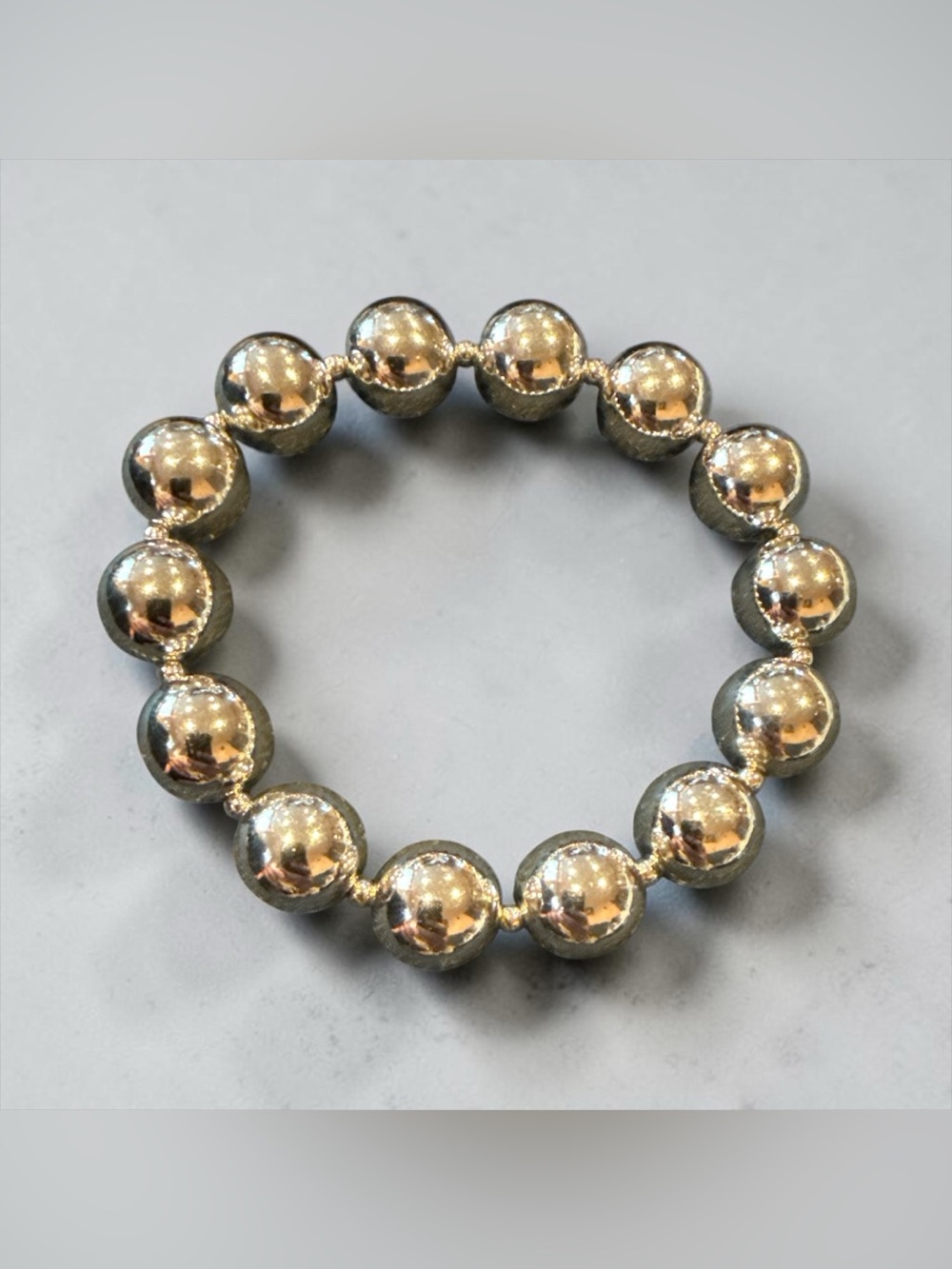Plunder Silver Bead Stretch Bracelet